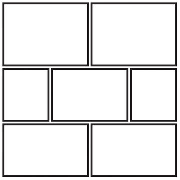 Vector mock up mood board of seven frames. Photo collage templates.