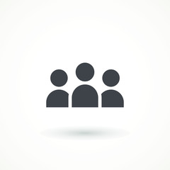 People Icon in trendy flat style isolated on white background. Crowd sign. 3 three Persons symbol for your web site design, logo