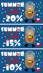 Summer Sale collection set, background layout for banners, Wallpaper, flyers, invitation, posters, brochure, voucher discount. Vector illustration.