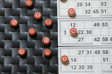 Casino bingo playing cards and numbers