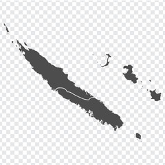 Blank map of  New Caledonia. High quality map New Caledonia with provinces on transparent background for your web site design, app, UI. Oceania. France. EPS10.