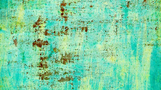 Rusty metallic background with shabby old paint and corrosion © Alisa