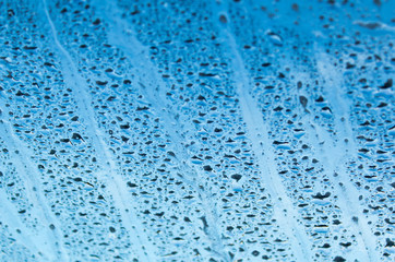 water drops on glass as background