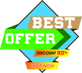 Vector Best Offer Sign for Sales.