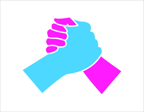 modern handshake vector, hand shake icon,  Partners or Brothers Hand Shake Incorporated in,