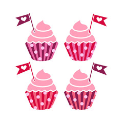 Valentine's party cupcakes set