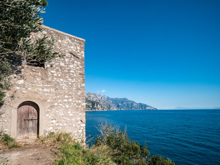 rural house on the Tyrrhenian sea. Amalfi Coast, Campania, Italy
