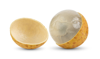 fresh longan on white background. full depth of field