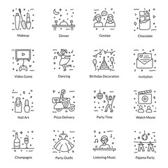  Pack Of Party Doodle Icons 