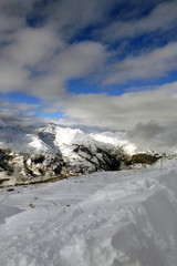 Fototapeta na wymiar Les Arcs Arc 1800 Paradiski Ski Area Savoie French Alps France