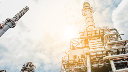 Industrial zone,The equipment of oil refining,Close-up of industrial pipelines of an oil-refinery...