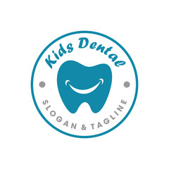 Smile Dental Logo, Kids Tooth dental logo, Dental Care Logo Inspiration Vector