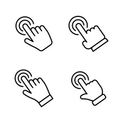 Hand click vector icon. Set of clicking pointers.