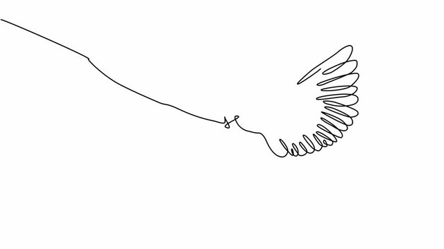 Self drawing animation of continuous one line drawing of bird doves.