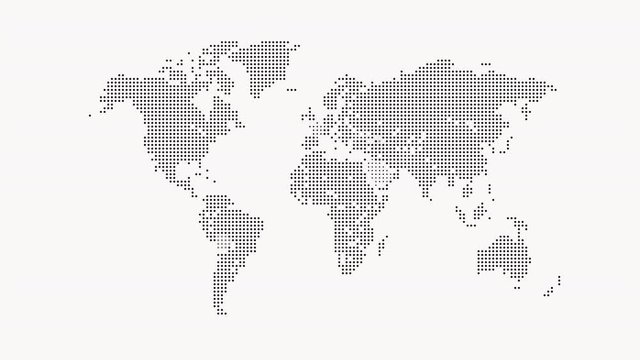 Dotted world map Flashing in various countries,4k