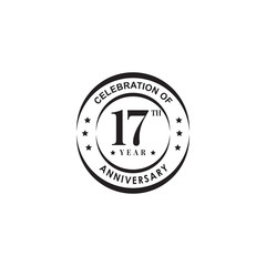 17th year celebrating anniversary emblem logo design