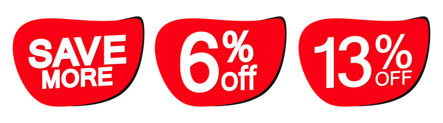 Set Sale tags, discount banners design template, app icons, vector illustration