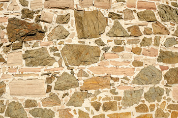 stone wall texture built from sandstone plates