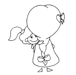Coloring book for kids - Happy Mother's day. 8 March. Black and white cute cartoon hand drawing kids. Vector illustration.