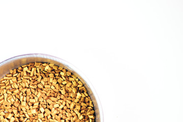 plastic granules close up for holding,Colorful plastic granules with white background.