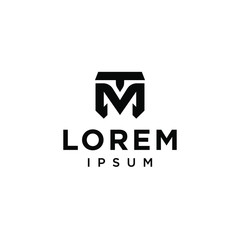 Fototapeta premium M T TM MT logo letter logotype icon font monogram