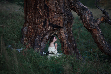  Girl near the larch.