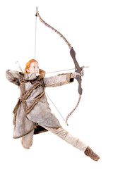 female archer posing