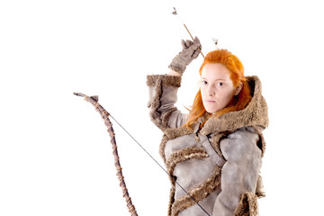 female archer posing