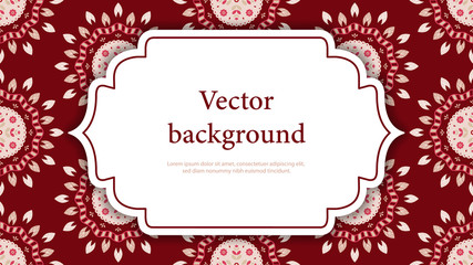 Abstract floral background illustration with place for text. Flower ornament