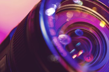 The diaphragm of a classic camera lens aperture