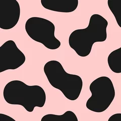 Door stickers Girls room Simple seamless pattern with cow spots. Cute girly print. Vector illustration.