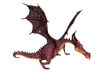 Fototapeta premium 3D Rendering Fairy Tale Dragon on White