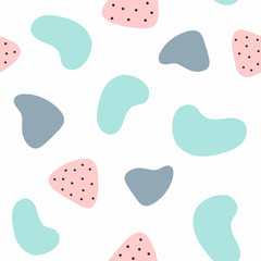 Cute seamless pattern with organic shapes. Simple girly print. Vector illustration.
