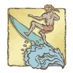 Surfer wave logo