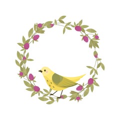 Summer spring floral wreath. Greeting card with blooming wild flowers. Design for herbal tea, natural cosmetics, perfume, health care products, homeopathy, aromatherapy.