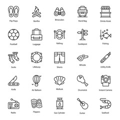  Travelling Accessories Line Icons Pack 