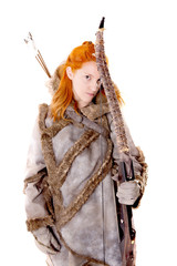 female archer posing