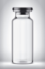 Bottle on background. With Black Cap. 