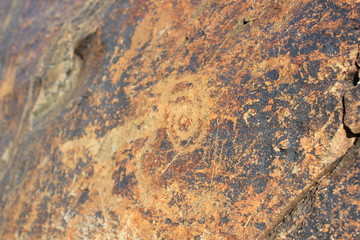 Petroglyphs on stones in Central Asia