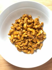 cashew nuts with spices   in a bowl