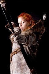 female archer posing