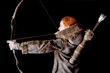 female archer posing