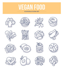 Vegan Food Doodle Icons