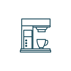 Isolated coffee mug and machine line style icon vector design