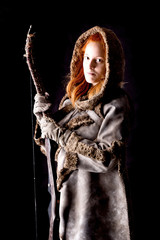 female archer posing