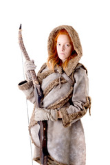 female archer posing