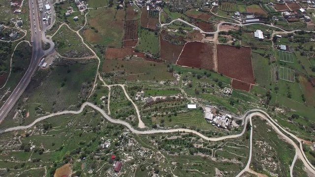 Aerial overlook of Hebron City and surroundings. West Bank. Israel. DJI-0140-08