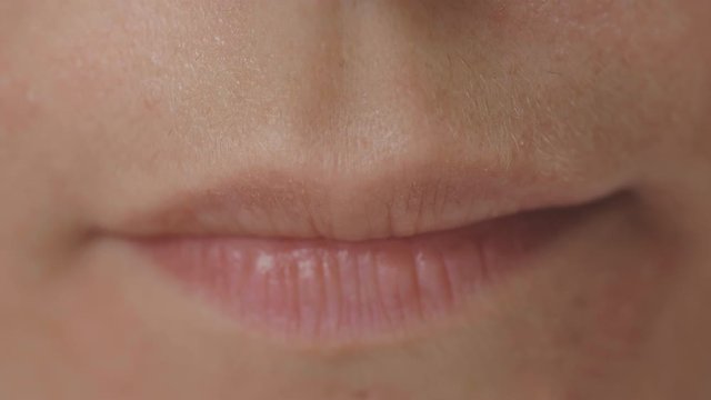 Natural lips close up shot.