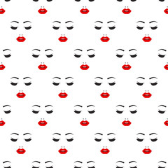 pattern with female face