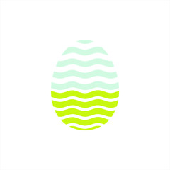 horizontal striped easter egg isolated on white background